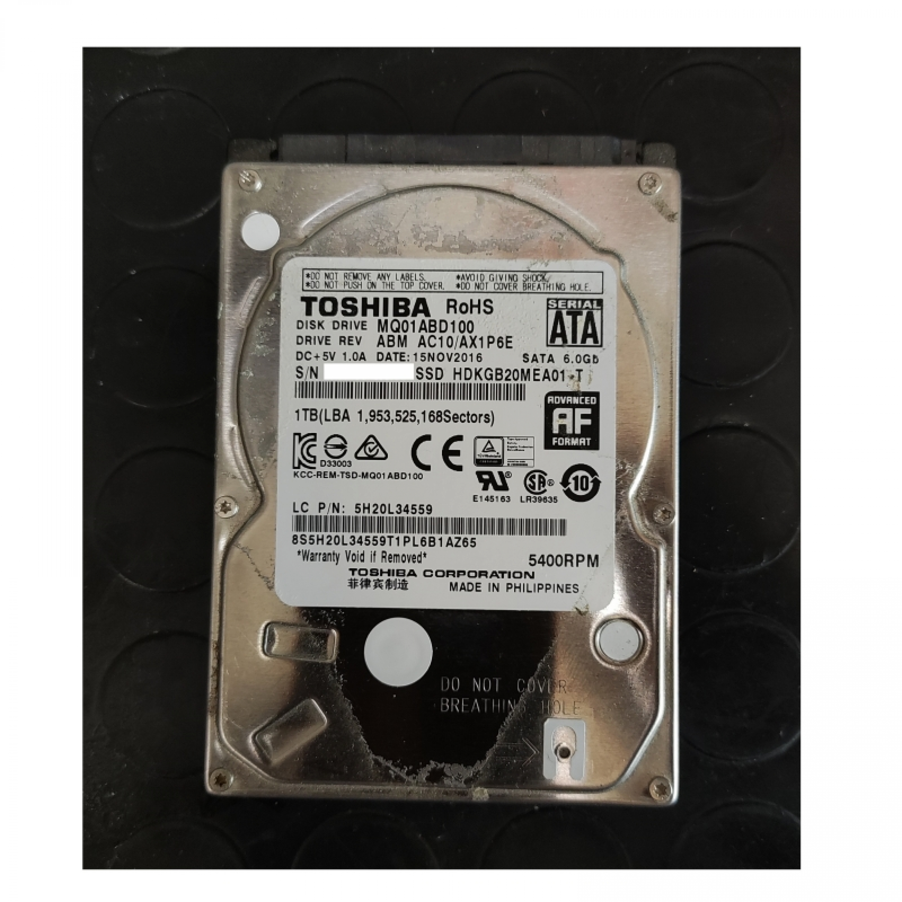 t71-to HDD Toshiba MQ01ABD100 1TB 5H20L34559 AX1P6E